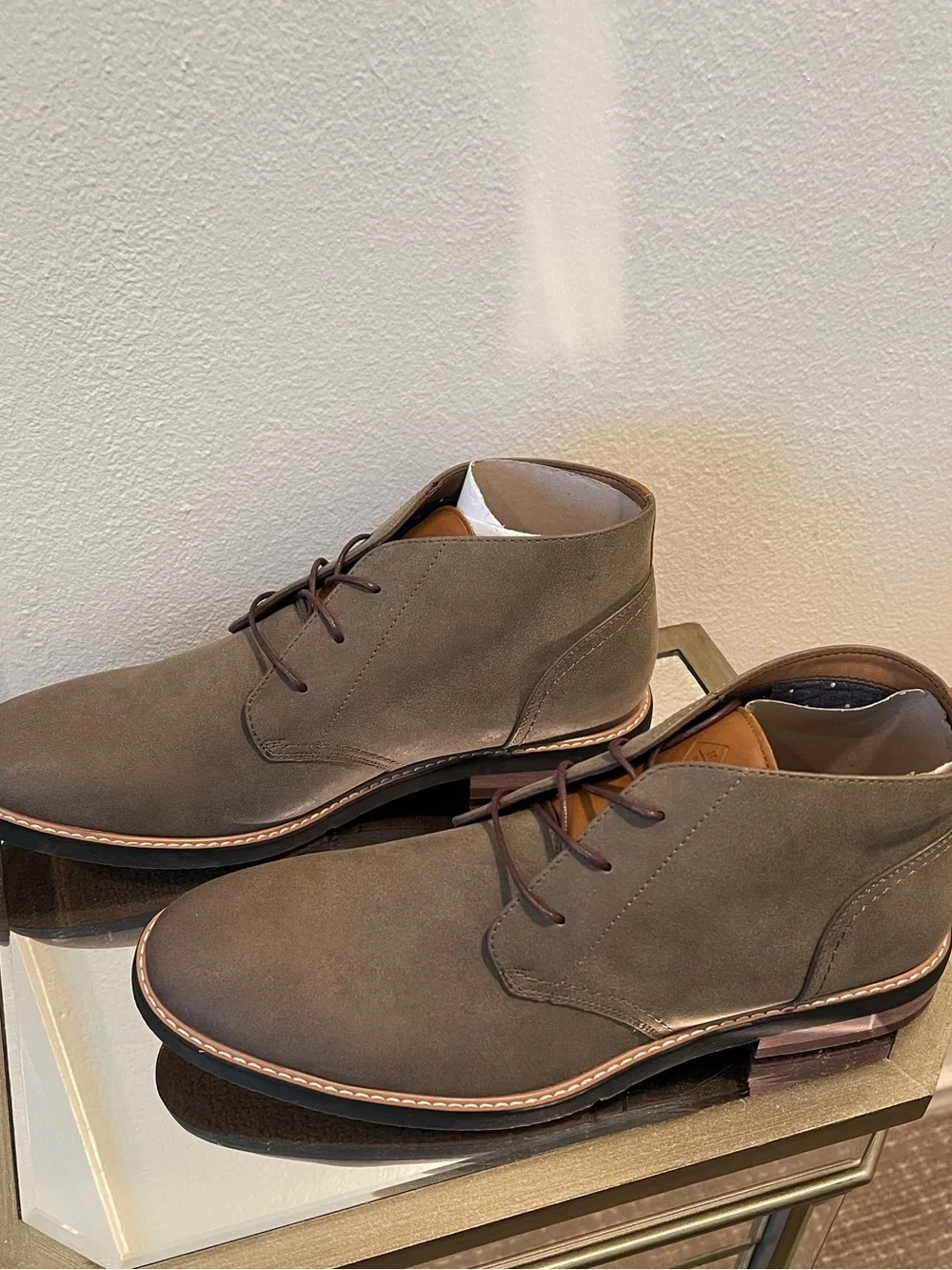 Men's Taupe Hirema Suede Chukka Boots - Sleek Lace-Up size 12